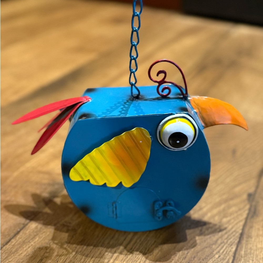Colorful Metal Bird Feeder Home Decor